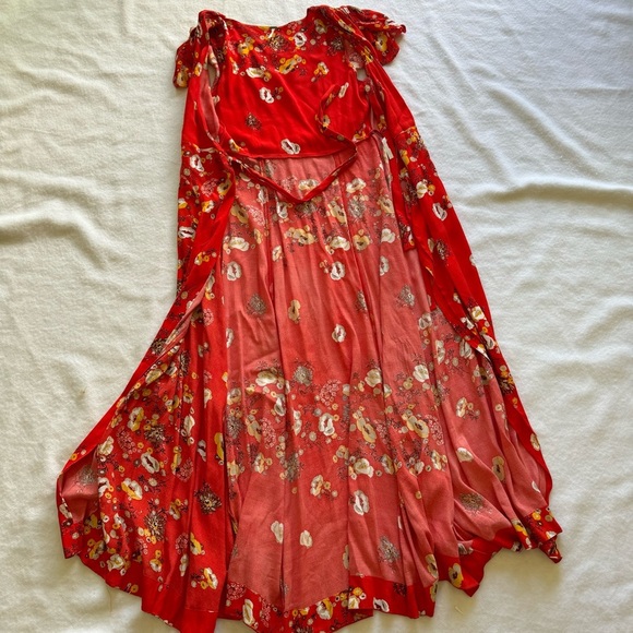 Free People Maxi Wrap Dress Floral Print Size Small - Picture 4 of 8